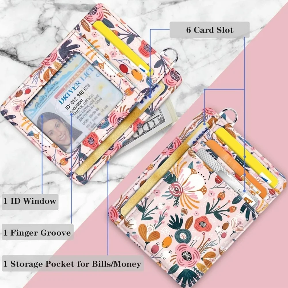 Floral Card Holder with ID Window